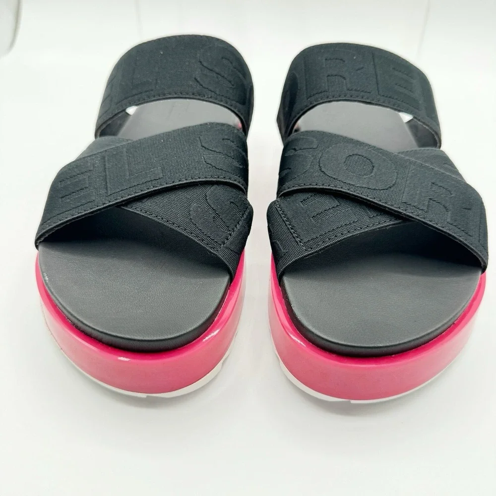 Women's Sorel Roaming Sport Slide Sandals Black Pink Size 6 T3